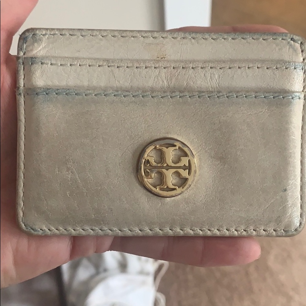 White leather card holder Tory Burch